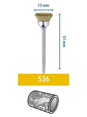Die Grup Dremel 536 Pirinç Fırça, Altın, Bronz ve Bakır Temizleme, 13 Mm, 2'li