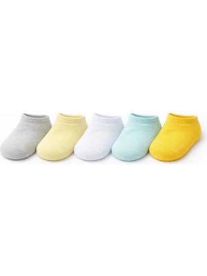 Solde Socks 5’li Bebek/çocuk Pamuklu Günlük Çorap – Düz Renk, Konforlu ve Kaliteli
