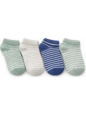 Solde Socks 4'lü Set Çocuk Pamuklu Günlük Çorap – Çizgili Desen, Kaliteli