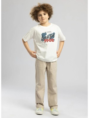 Lee Cooper Ekru Erkek Çocuk Baskılı T-Shirt 262 Lcb 242012 Rebel