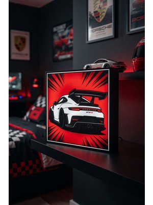 MEKTrend Porche GT3RS Tasarımlı Dekoratif Aydınlatma (22X22CM)