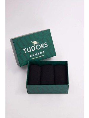 Tudors Özel Kutulu 3'lü Siyah Bambu Çorap
