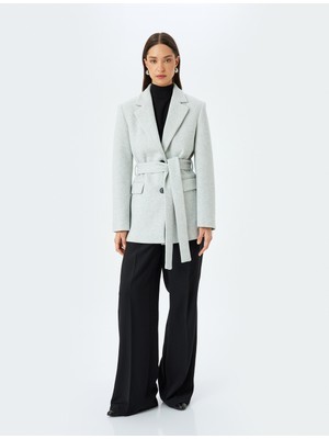 Koton Kruvaze Kuşak Detaylı Kaşe Blazer Ceket