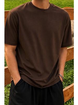 Tarz Cool Erkek Regular Fit Bisiklet Yaka Basic Tişört 2 Iplik Şardonsuz %100 Pamuk Günlük Rahat T-Shirt