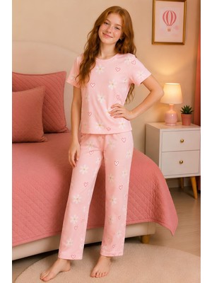 Modanino Kız Çocuk Pamuklu Milan Kumaş Pijama Takımı 8-16 Yaş 12699HC