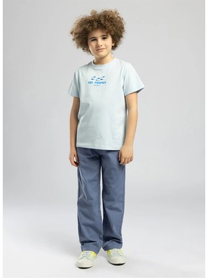 Lee Cooper Mavi Erkek Çocuk Baskılı T-Shirt 262 Lcb 242010 Zumba A.mavi