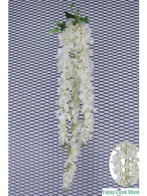 Yapay Çiçek Sitesi Yapay Dendrobium Orkide Sarkıt Sarmaşığı 100 cm - Kırık Beyaz