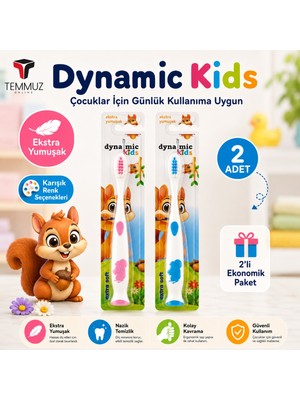 Dynamic Kids Ekstra Soft Çocuk Diş Fırçası 2 Adet Tekli Ambalajlı Karışık Renk