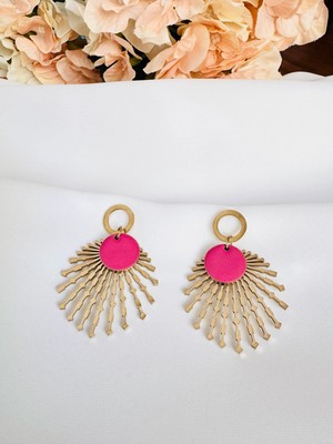 Devi Fashion Çelik  Yelpaze Küpe 5 cm AD0000541