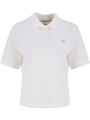 Guess Beyaz Kadın Polo Yaka T-Shirt V6GP11K3278-G056