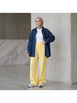 Miostil Pantolon Bol Paça-Sarı