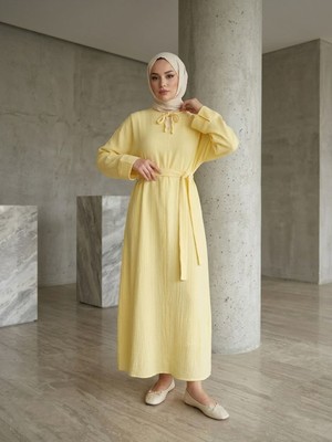 Miostil Yarasa Elbise-Sarı