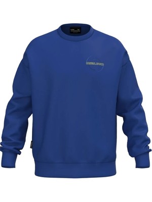 Mizuno Athletic Crew Neck Erkek Sweatshirt Mavi