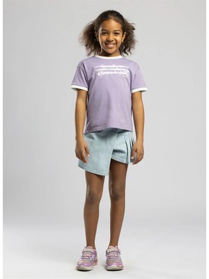 Lee Cooper Mor Kız Çocuk Baskılı T-Shirt 262 Lcg 242008 Serenıty Mor