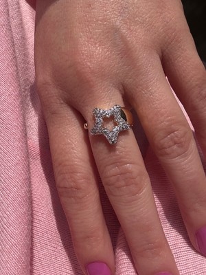 Bijux By Mrv Çift Renkli Taşlı Yıldız Yüzük