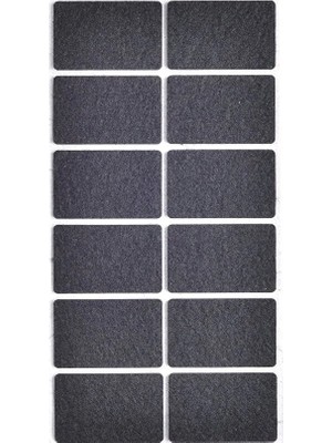 Kittiwake Home Life 12’li Siyah Dikdörtgen Mobilya Keçesi 3,5x5,5 cm – Yapışkanlı Sandalye Masa Koltuk Ayağı Parke Koruyucu