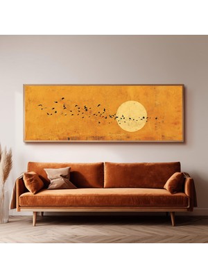 Empressco Şık Ahşap Çerçeveli Panoramik Oturma Odası Tablosu UZ0077