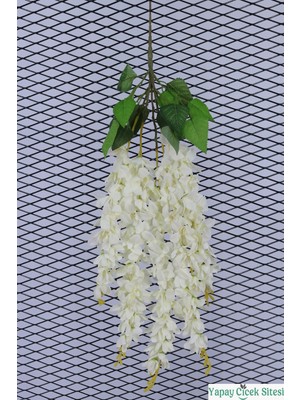 Yapay Çiçek Sitesi Yapay Dendrobium Orkide Sarkıt Sarmaşığı 65 cm - Kırık Beyaz