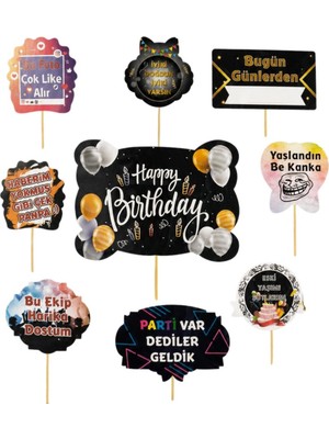 Patladı Gitti Doğum Günü Konuşma Balonu Seti