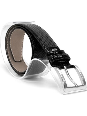 N Trend Siyah 3 cm Klasik Metal Tokalı Rugan Erkek Çocuk Kemer