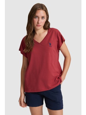 U.s. Polo Assn. Kadın Vişne Tişört Basic 50323541-VR223