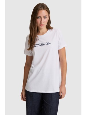 U.s. Polo Assn. Kadın Beyaz Tişört 50323463-VR013