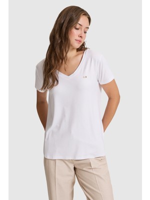 U.s. Polo Assn. Kadın Beyaz Tişört 50323573-VR013