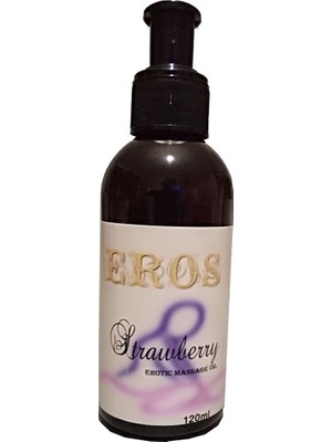 Eros Msgo - Eros Massage 120 ml Oil Strawberry / Aromatik Çilekli Erottic Masaj Yağı 120 ml Büyük - Bay Bayan Kullanım