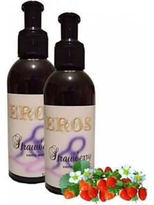 Eros 2 Adet 120ML Çilek Aromalı Eros Erotik Masaj Yağı