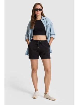 U.s. Polo Assn. Kadın Siyah Şort (Örme) 50323525-VR046