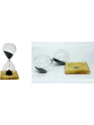 EkoAlışverişDünyam Mıknatıslı Manyetik Kum Saati Ahşap Standlı