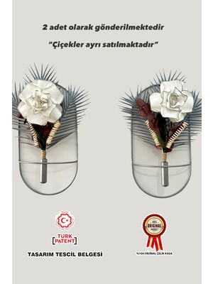 Empressco Modern Oval Gümüş Çiçeklik 2'li Set, Dekoratif Metal Duvar Süsü