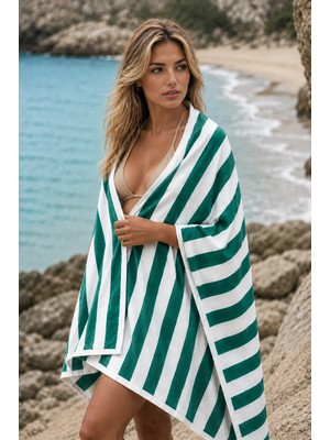 Dolce Mariee Plaj Havlusu 160 x 80 cm (±5 Cm) Çizgili Kırmızı Deniz, Banyo, Sauna, Spor ve Seyahat Havlusu