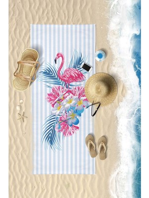 Vevien Home Summer Flamingo Dijital Baskılı 75X150 cm Plaj Havlusu