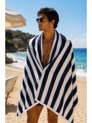 Dolce Mariee Plaj Havlusu 160 x 80 cm (±5 Cm) Çizgili Kırmızı Deniz, Banyo, Sauna, Spor ve Seyahat Havlusu