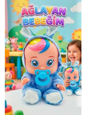 Empressco Mavi Kostümlü Ağlayan ve Konuşan Et Bebek Emzikli ve Biberonlu Interaktif Oyuncak Bebek - Fiyatı, Yorumları