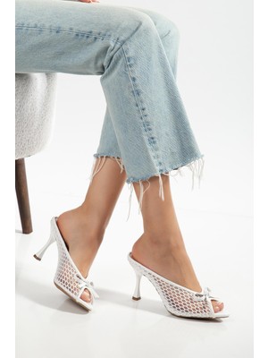 Suins Shoes Suins Worly Model Papatya Desenli Fileli Kadın Terlik