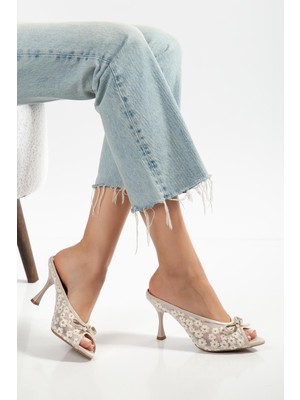 Suins Shoes Suins Worly Model Papatya Desenli Fileli Kadın Terlik