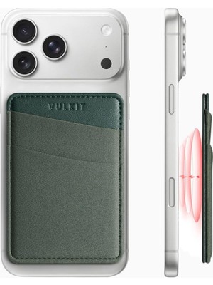 Vulkit Magsafe Uyumlu Rfıd Korumalı Unisex Telefon Kartlık Cüzdan