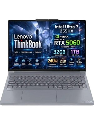 Lenovo Thinkbook 16P 21R0001LTX Ultra 7 255HX 32GB 1tb SSD Rtx 5060 8gb 240Hz 16 2560X1600 Freedos Dizüstü Bilgisayar