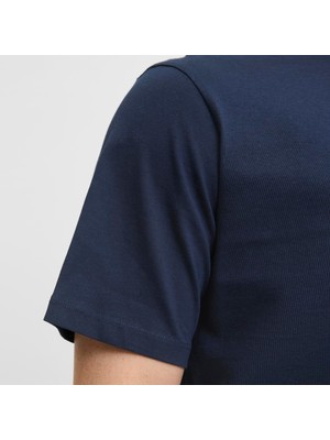 Jack & Jones Erkek Gögüs Baskili Bisiklet Yaka Tisört - Bluloyal