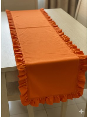 Empressco Fırfırlı Pamuk Polyester Runner 40X110 Cm, Şık ve Zarif Masa Dekoru