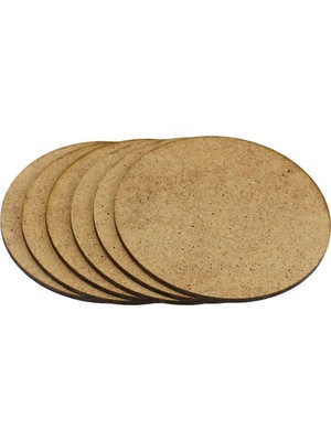 Empressco 12'li Ham Mdf Yuvarlak Çay Altlığı, 10 Cm, Şık ve Dayanıklı Set