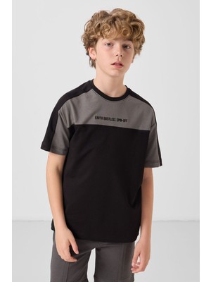 Empressco Siyah Pamuklu Yumuşak Dokulu Oversize Fit Nakışlı Erkek Çocuk T-Shirt - 11290 - Fiyatı, Yorumları