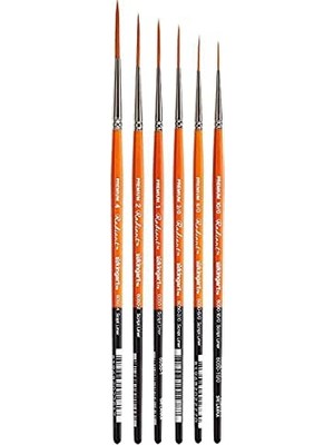 Die Grup Radiant 6050 Script Liner Serisi Premium Altın Sentetik Fırça Seti, Akrilik, Yağlı ve Suluboya Için, 6 Boyut