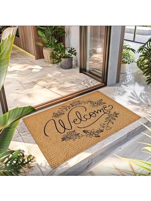 Die Grup Decovetro Welcome Flower Desenli Kapı Önü Halı Paspas