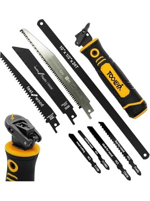 Die Grup 8-In-1 Multi Blades Eller Gördü, Drywall Cutter Saw. Hacksaw. Uzun Blade Elleri Gördü, Jab Saw, Sürekli Duvarı Kesmek Için, Sheetrock, Wood, Metel, Plastic, Plywood. Çabuk Değiştirme Mehanizmi.