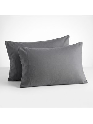 Vienna Home %100 Pamuk Flanel Yastık Kılıfı 2'li Set 50X75 cm Yumuşak Kışlık Fermuarsız Kolay Geçmeli Açık Uç Tasarım