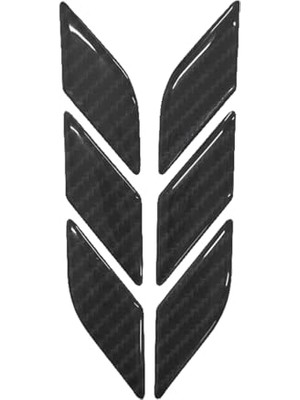 Die Grup Araç Otomobil Motosiklet Bisiklet Karbon Siyah 6 Parça Çok Amaçlı 3D Sticker