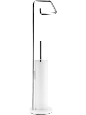 Decor Walther Stone Ayaklı Tuvalet Kağıtlık + Fırçalık - Beyaz/krom